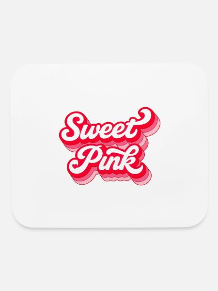 Sweet Pink Retro Typography Design - Mouse pad Horizontal - white - Front