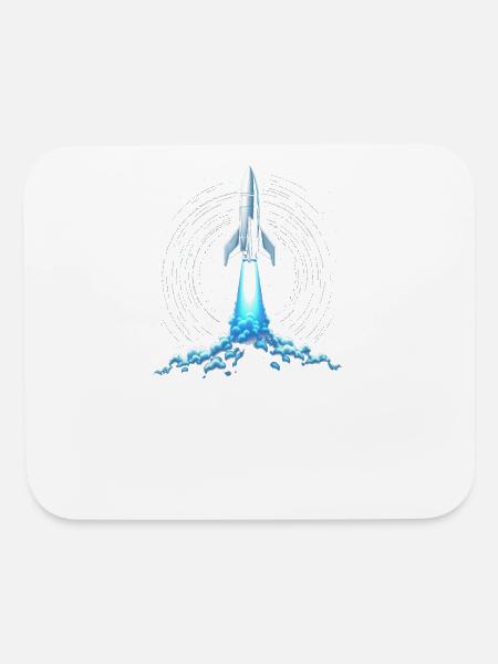 Fusée dans l’espace - Tapis de souris - blanc - Devant