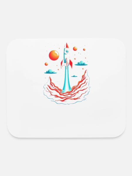 Fusée rétro dans l’espace - Tapis de souris - blanc - Devant