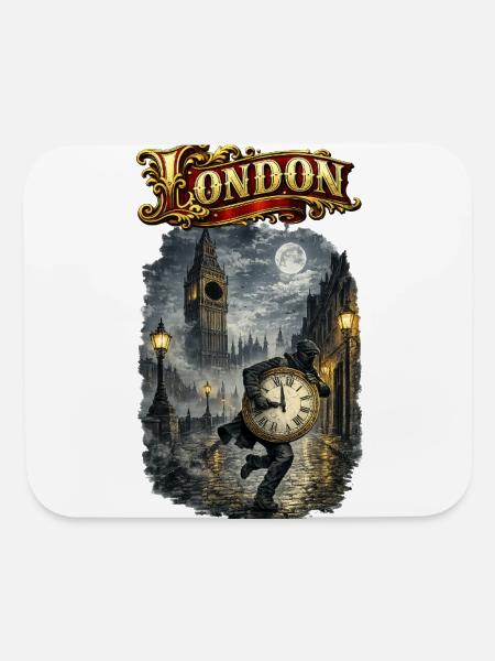 London Clockwork Night Run - Mouse pad Horizontal - white - Front