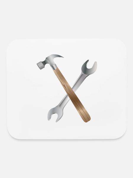 Wrench and hammer - Mouse pad Horizontal - white - Front