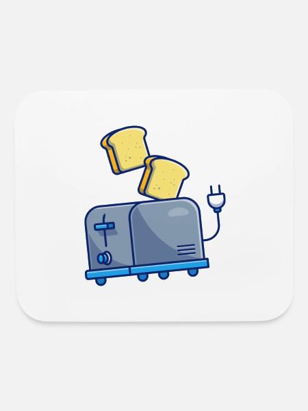 Toaster And Bread - Mouse pad Horizontal - white - Front