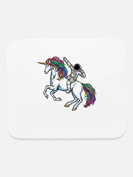 Astronaut Unicorn Out Of This World Funny Couple - Mouse pad Horizontal - white - Front