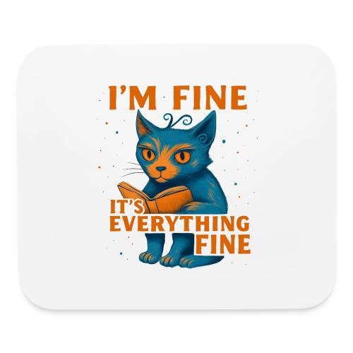 Funny Cat I’m Fine It’s Everything Fine– Retro tee - Mouse pad Horizontal