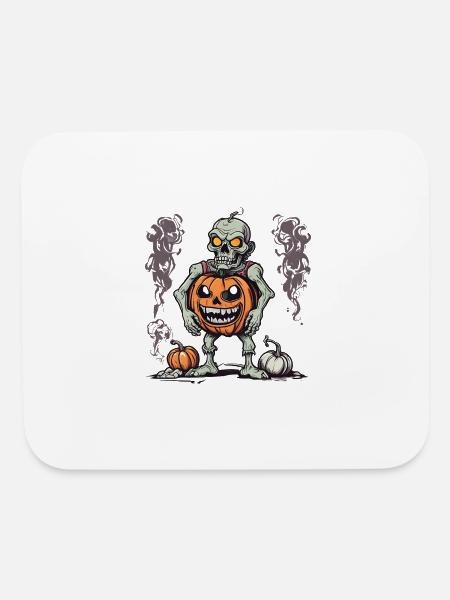 Halloween Pumpkin Zombie - Mouse pad Horizontal - white