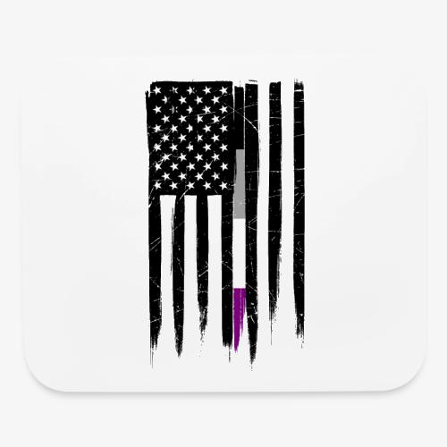 Asexual Thin Line American Flag - Mouse pad Horizontal