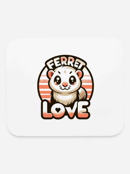 Ferret Love - Ferret Lover - Mouse pad Horizontal - white - Front