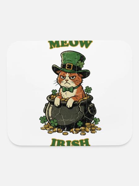 Grumpy Irish Cat - Mouse pad Horizontal - white - Front