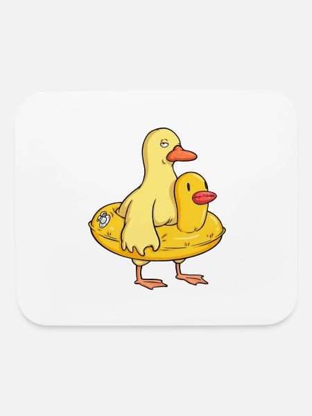 double duck - Mouse pad Horizontal - white - Front