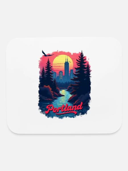 Portland Sunset Bliss - Mouse pad Horizontal - white - Front