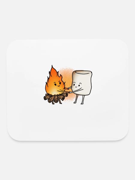 marshmallow and fire gift - Mouse pad Horizontal - white - Front