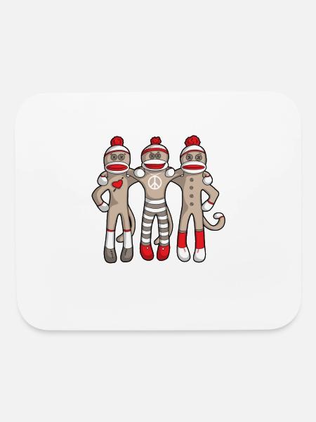 Sock Monkey Buddies - Mouse pad Horizontal - white - Front