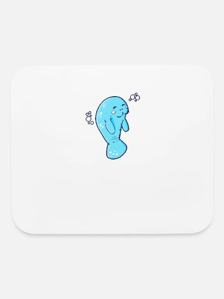 Happy Manatee | 8 Bit Pixel Art - Mouse pad Horizontal - white - Front