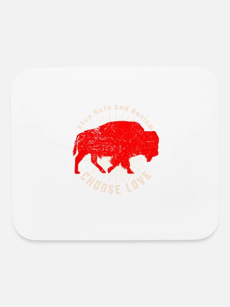 stope hate end racism choose love - Mouse pad Horizontal - white - Front