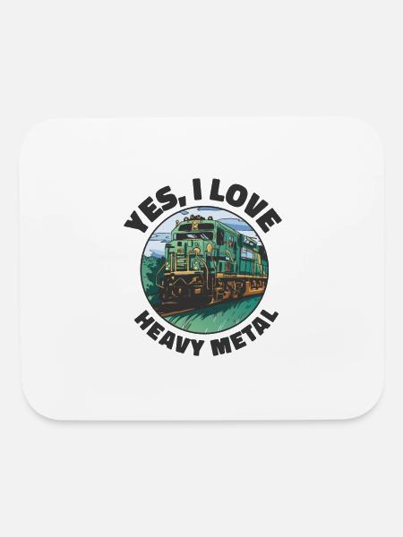 Train Transportation Locomotive Heavy Metal - Mouse pad Horizontal - white - Front