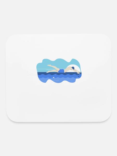 To swim - Mouse pad Horizontal - white - Front