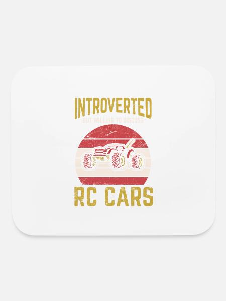 Introverted But Willing Discuss RC Cars Remote Con - Mouse pad Horizontal - white - Front