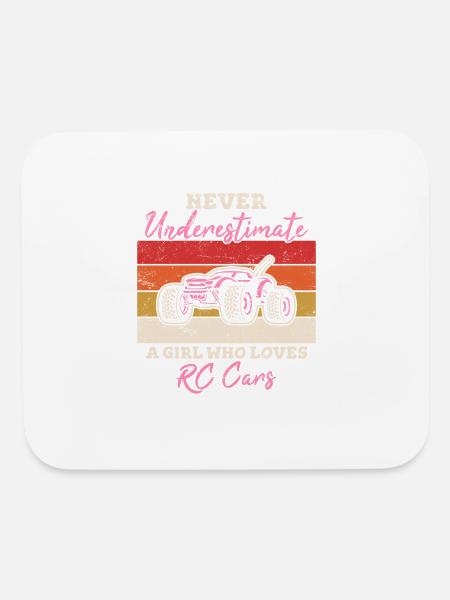 Never Underestimate A Girl Who Loves RC Cars Remot - Mouse pad Horizontal - white - Front