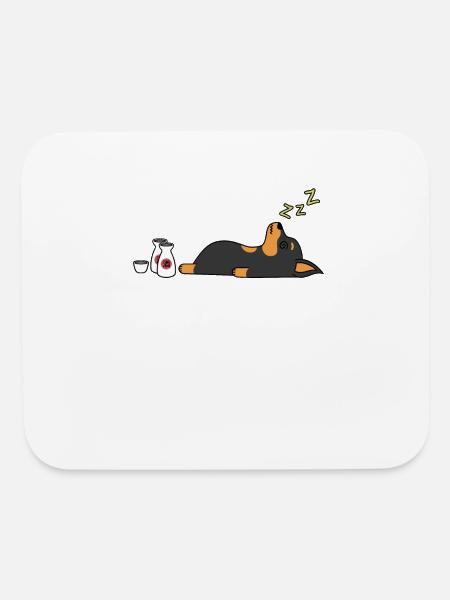 Miniature Pinscher Sake Drunk - Mouse pad Horizontal - white - Front