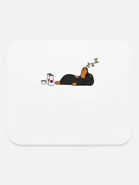Dachshund Sake Drunk - Mouse pad Horizontal - white - Front