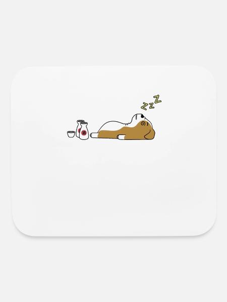 English Bulldog Sake Drunk - Mouse pad Horizontal - white - Front