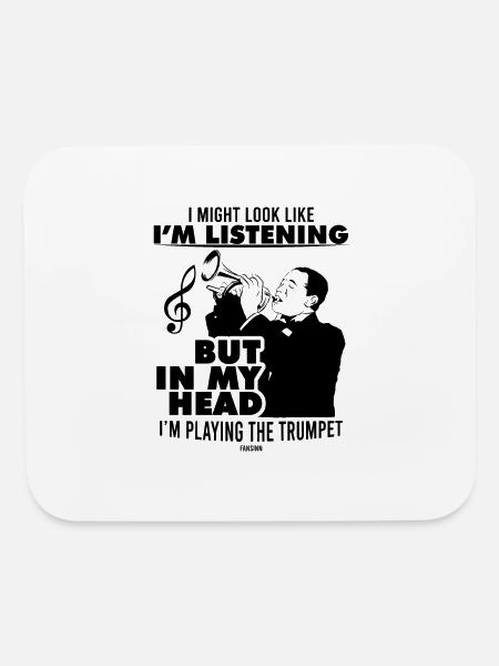 Trumpet music teacher Music School Music - Mouse pad Horizontal - white - Front