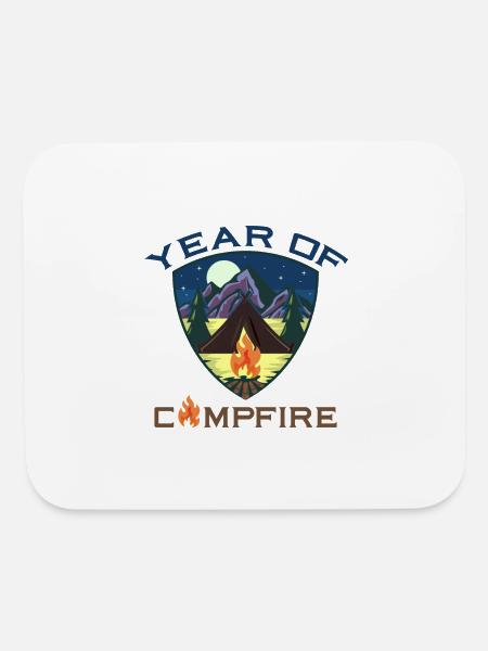 Year of the Campfire Grilling Bon Fires Camper - Mouse pad Horizontal - white - Front