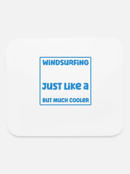 Windsurfing Surfboard Kite Gift for Windsurfer - Mouse pad Horizontal - white - Front