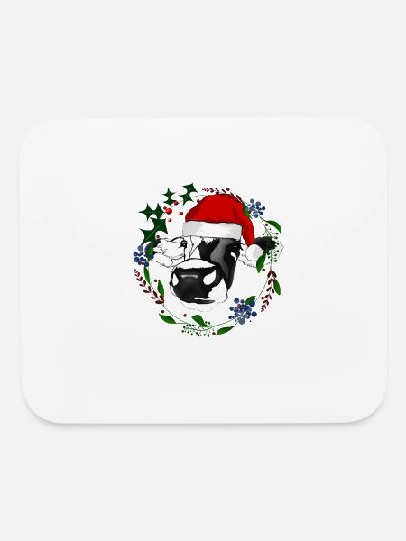 Christmas cute cow - Mouse pad Horizontal - white