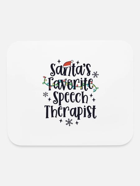 Cute Christmas Speech Therapist Language Therapy - Mouse pad Horizontal - white - Front