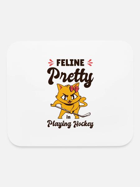 Ice Hockey Sports Cute Cats Playing - Mouse pad Horizontal - white - Front