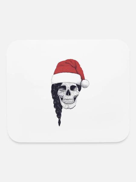 Christmas skull smile - Mouse pad Horizontal - white