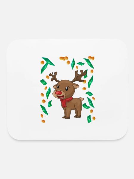 Reindeer Christmas windfall - Mouse pad Horizontal - white - Front