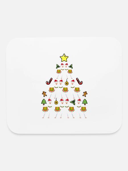 Llama Christmas Tree Llama Xmas - Mouse pad Horizontal - white