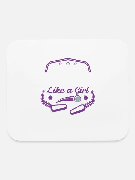 I Know I Play Pinball Like A Girl Try And Keep Up - Mouse pad Horizontal - white - Front