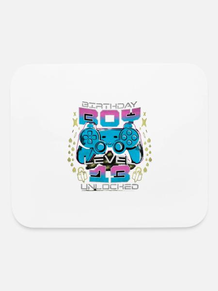Birthday Boy Level 13 unlocked Gamer Birthday - Mouse pad Horizontal - white - Front