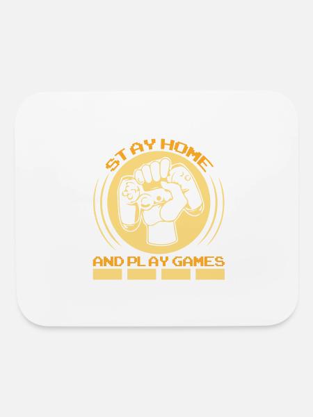 Stay home and play games - Mouse pad Horizontal - white - Front