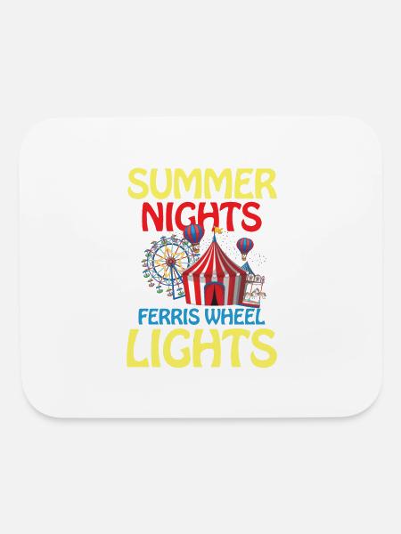 Summer Nights And Ferris Wheel Lights - Mouse pad Horizontal - white - Front