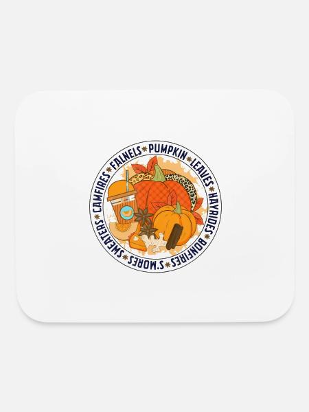 Pumpkin Bonfire Sweaters Fall Leaves Autumn - Mouse pad Horizontal - white - Front
