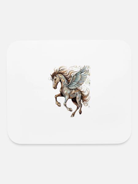 Pegasus Winged Horse Horses Mythology Fantasy Art - Mouse pad Horizontal - white - Front
