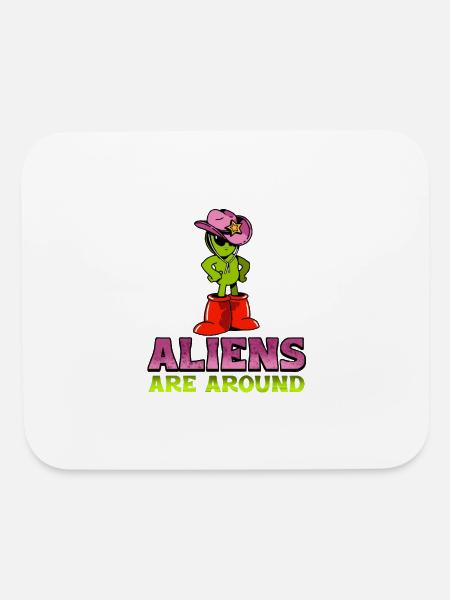 aliens are around - Mouse pad Horizontal - white