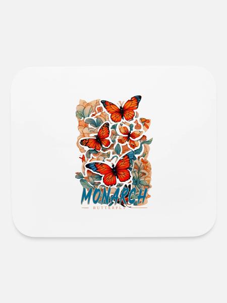 monarch butterfly - Mouse pad Horizontal - white - Front