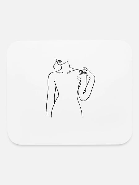 Female silhouette - Mouse pad Horizontal - white - Front