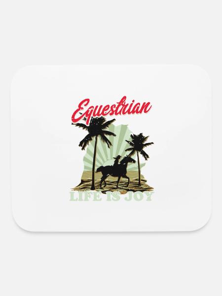 Equestrian Life Riding Girl Horseback - Mouse pad Horizontal - white - Front