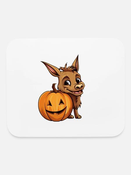 Mule Pumpkin Lazy Halloween Party Costume Kids - Mouse pad Horizontal - white - Front