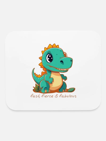 Fast Fierce Dinosaurs - Mouse pad Horizontal - white - Front