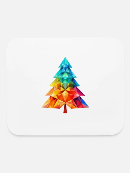 Versatile Magic: Colorful Polygon Pine Tree - Mouse pad Horizontal - white - Front