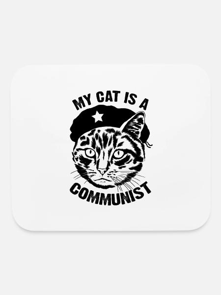 My Cat is a Communist - Mouse pad Horizontal - white - Front