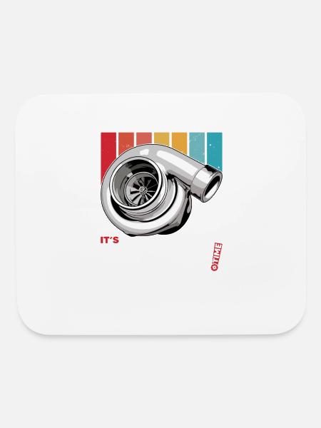 its Turbo Time - Mouse pad Horizontal - white - Front