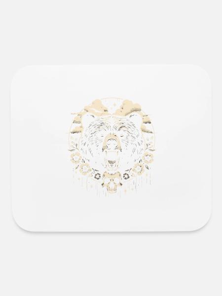 scary bear - Mouse pad Horizontal - white - Front
